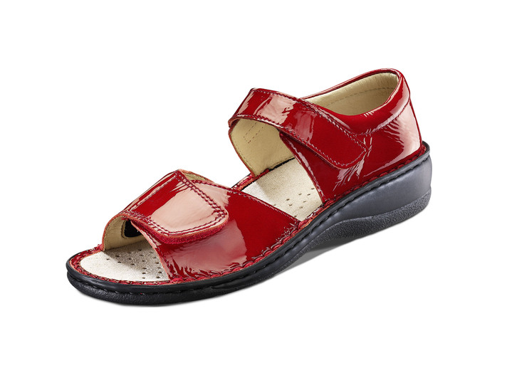 Sandaletten & Pantoletten - Taurus Damen-Sandalette in Lackoptik, in Größe 036 bis 042, in Farbe ROT Ansicht 1