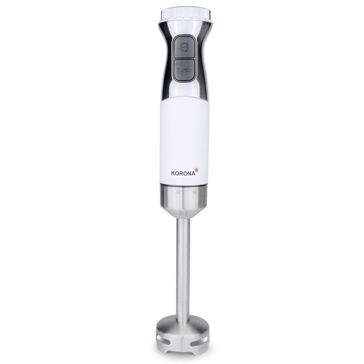 Küchenhelfer - Korona Stabmixer mit Edelstahlfuss und Edelstahlklinge, in Farbe WEISS