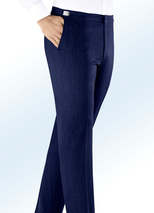 - «Klaus Modelle»-Hose mit verstellbarem Bund in 2 Farben, in Größe 025 bis 060, in Farbe MARINE