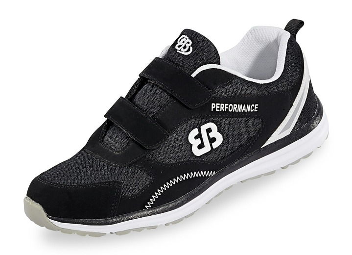 Slipper & Schnürschuhe - Leichte Herren-Slipper, mit herausnehmbarem Fussbett, in Größe 040 bis 046, in Farbe SCHWARZ-WEISS Ansicht 1