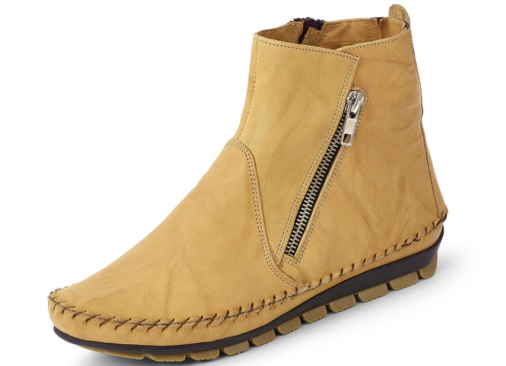 Stiefel & Stiefeletten - Gemini Mokassin-Stiefelette mit Zierreissverschluss, in Größe 036 bis 042, in Farbe MAISGELB Ansicht 1