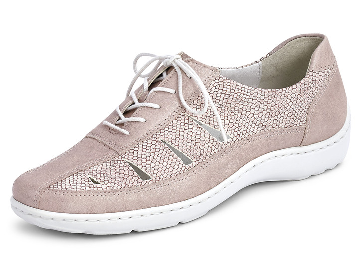 Slipper & Schnürschuhe - Bequemer Schnürschuh in 4 Farben mit herausnehmbarem Leder-Massagefussbett, Weite H, in Größe 4 bis 8 1/2, in Farbe ROSA Ansicht 1