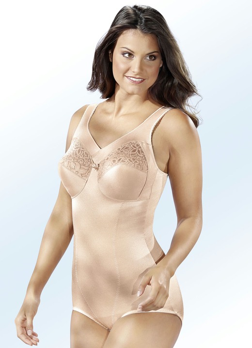 Body - Susa Body mit elastischer Spitze, in Größe 080 bis 110, in Cup B, in Farbe HAUT Ansicht 1