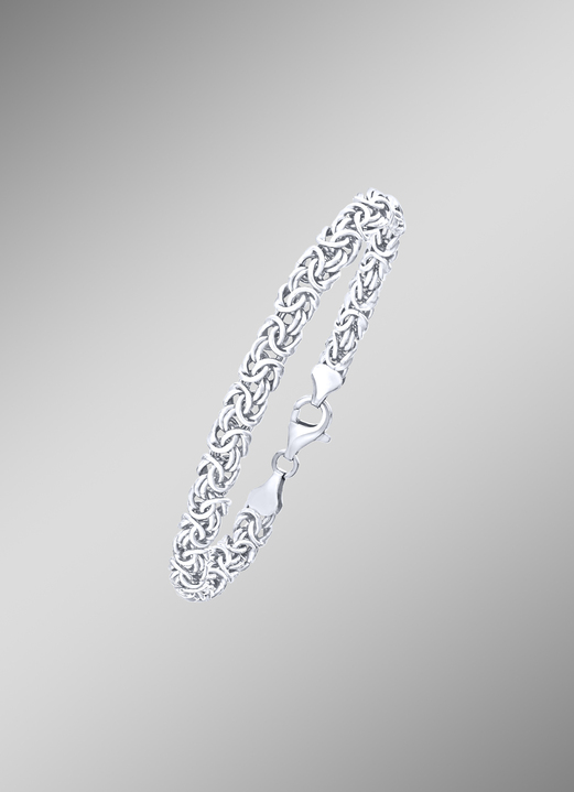 Halsketten - Elegante Garnitur aus Silber 925/- fein im Königsketten-Design, in Farbe , in Ausführung Armband, 19 cm lang Ansicht 1