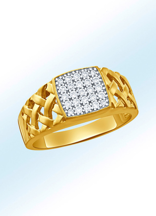 Schicker Herrenring mit echt Weisstopas
