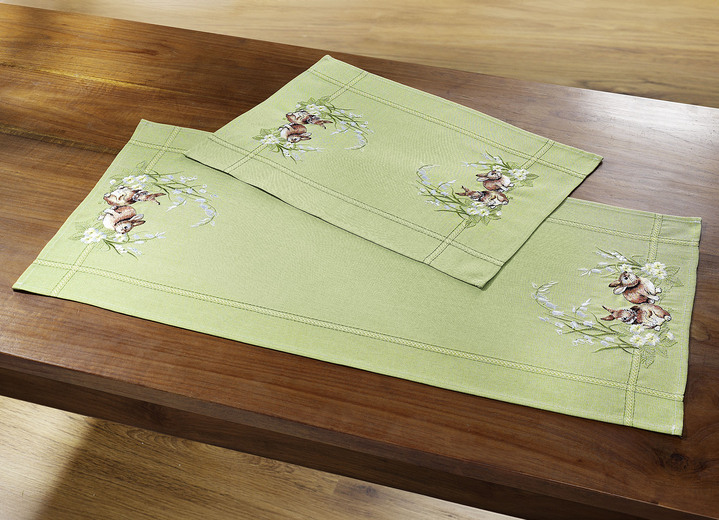 Tisch- & Fensterdekorationen - Tisch- und Raumdekoration , in Größe 101 (Deckchen, 35/ 50 cm) bis 404 (Kissenbezug, 40/ 40 cm), in Farbe GRÜN Ansicht 1