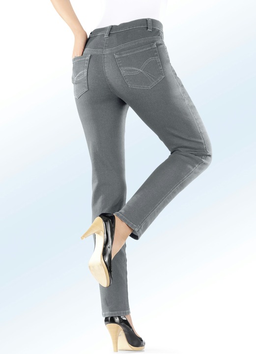 Hosen mit Knopf- und Reissverschluss - Power-Stretch-Jeans, in Größe 017 bis 092, in Farbe GRAU Ansicht 1