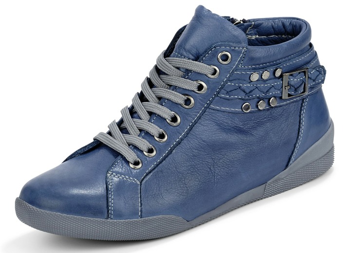 Stiefel & Stiefeletten - Andrea Conti Schnür-Stiefelette in angesagter Optik, in Größe 036 bis 041, in Farbe JEANS Ansicht 1