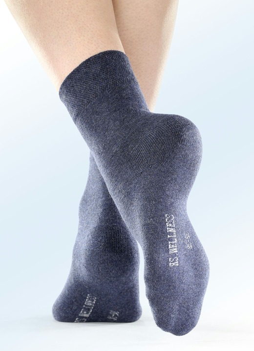Unterwäsche - Sechserpack Socken mit weicher Innensohle, in Größe 1 (Schuhgr. 35-38) bis 3 (Schuhgr. 43-46), in Farbe 6X SCHWARZ Ansicht 1