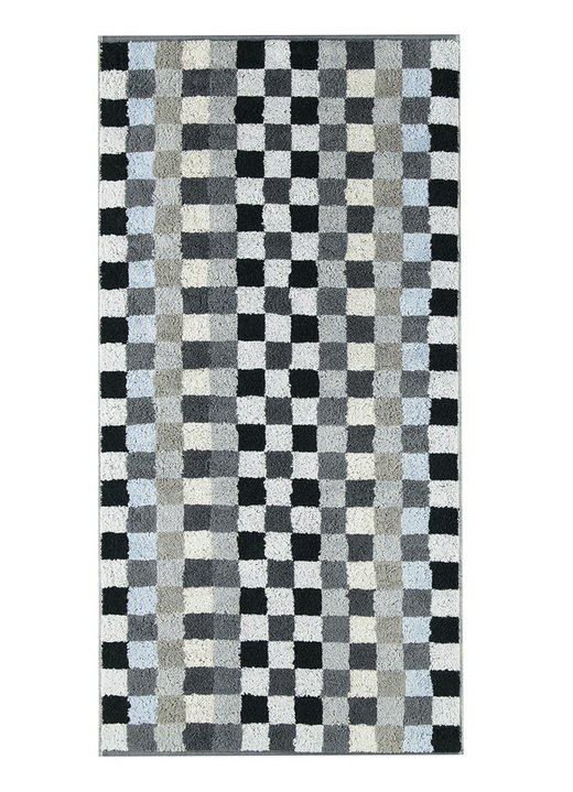 Handtücher - Frottier-Serie aus dem Hause Cawö, in Größe 200 (1 Handtuch, 50/100 cm) bis 204 (1 Duschtuch, 70/140 cm), in Farbe ANTHRAZIT, in Ausführung Karo Ansicht 1