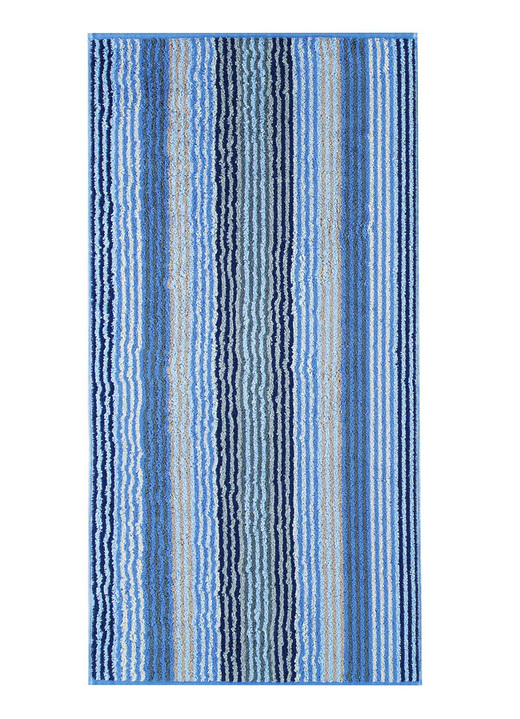 - Frottier-Serie «Streifen» in verschiedenen Farben, in Größe 200 (1 Handtuch, 50/100 cm) bis 204 (1 Duschtuch, 70/140 cm), in Farbe SAPHIR Ansicht 1