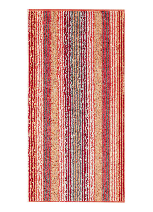 Handtücher - Frottier-Serie «Streifen» in verschiedenen Farben, in Größe 200 (1 Handtuch, 50/100 cm) bis 204 (1 Duschtuch, 70/140 cm), in Farbe KORALLE Ansicht 1
