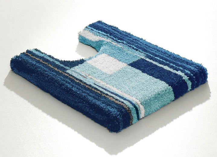 Badgarnituren - «GRUND» Badgarnitur in verschiedenen Farben, in Größe 100 (Vorleger halbrund, 50/ 80 cm) bis 112 (WC-Deckelbezug, 47/ 50 cm), in Farbe TÜRKIS Ansicht 1