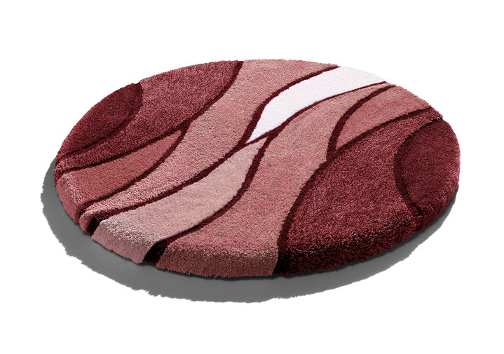 Badgarnituren - «Kleine Wolke» Badgarnitur in verschiedenen Farben, in Größe 100 (Vorleger halbrund, 50/ 80 cm) bis 112 (WC-Deckelbezug, 47/ 50 cm), in Farbe BEERE Ansicht 1
