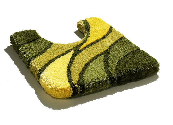 Badgarnituren - «Kleine Wolke» Badgarnitur in verschiedenen Farben, in Größe 100 (Vorleger halbrund, 50/ 80 cm) bis 112 (WC-Deckelbezug, 47/ 50 cm), in Farbe GRÜN Ansicht 1
