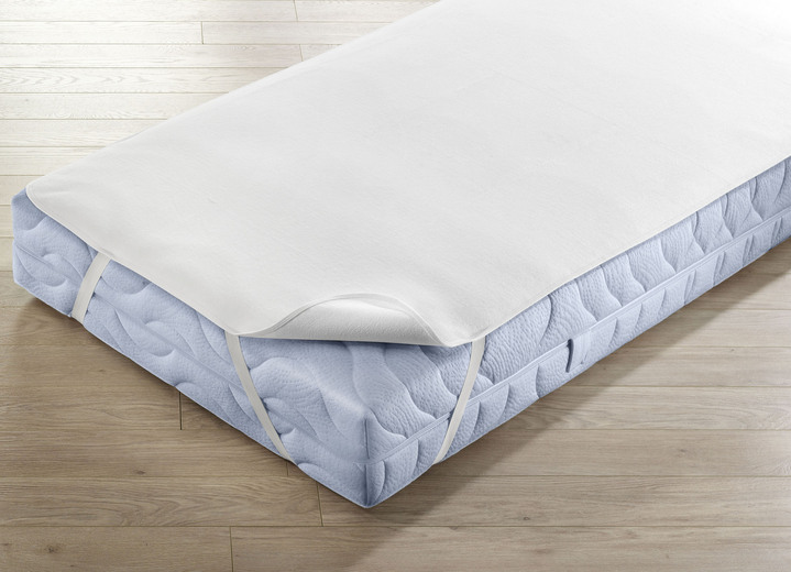 Matratzen & Topper - 4-Jahreszeiten-Matratzenschutzauflage, in Größe 130 (70/140 cm) bis 139 (200/200 cm), in Farbe WEISS Ansicht 1