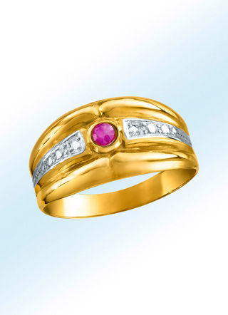 Damenring mit Rubin und Diamanten