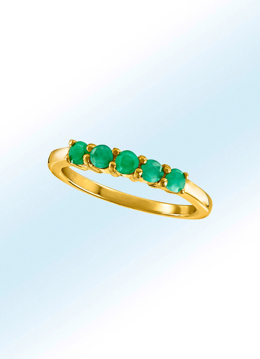Ringe - Damenring mit echt Smaragd, in Größe 160 bis 220, in Farbe