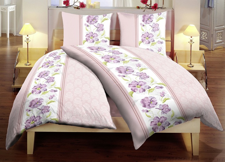 Bettwäschegarnituren - Bettwäsche-Set 6-teilig mit Rosen-Motiv, in Farbe ROSA
