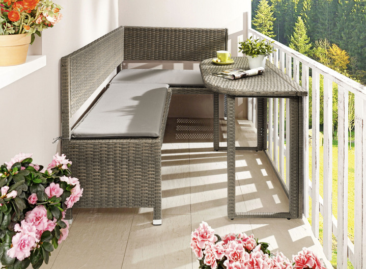 Gartenmöbel - Balkonmöbel-Serie, in Farbe GRAU, in Ausführung Klapptisch