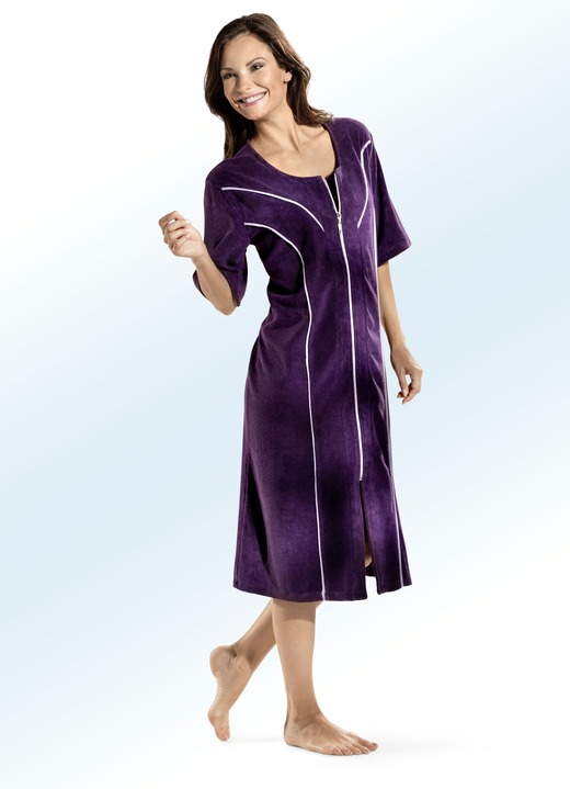 Hauskleid mit kontrastfarbenen Paspeln in 4 Farben - Homewear & Freizeitmode | BADER