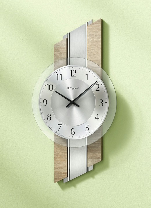 Uhren - Wanduhr mit chromfarbenen Applikationen, in Farbe SONOMA