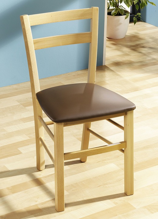 - Esszimmermöbel in verschiedenen Ausführungen, in Farbe NATUR-BRAUN, in Ausführung Stühle, 2er-Set