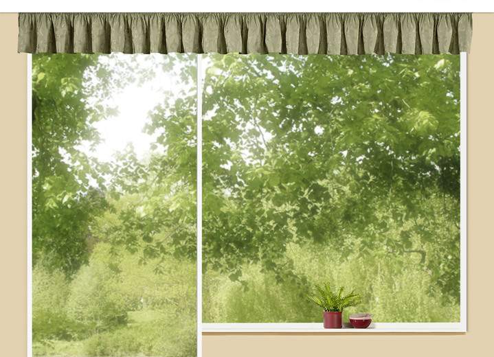 Klassisch - Jacquard Querbehang in veschiedenen Farben, in Größe 674 (30x300 cm) bis 691 (30x900 cm), in Farbe GRÜN Ansicht 1