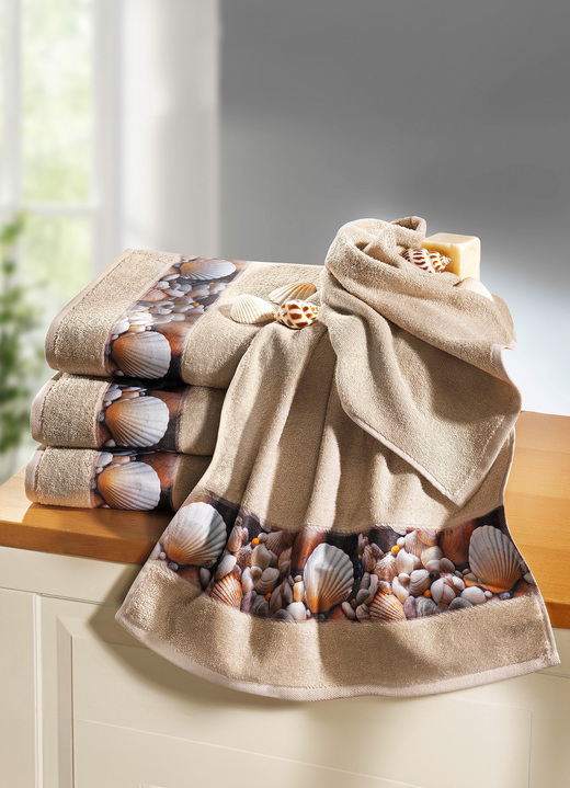 - Frottier-Serie aus 100% Baumwolle, in Größe 200 (1 Handtuch, 50x100 cm) bis 205 (5-teiliges Sparset), in Farbe BEIGE