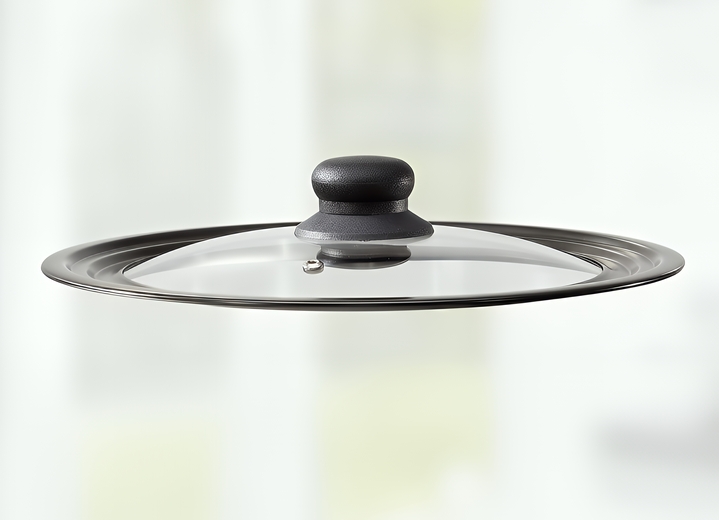Töpfe & Pfannen - Universal-Glasdeckel mit Dampfablassventil, in Farbe SCHWARZ Ansicht 1