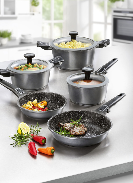 - Stoneline Topf-Set, 8-teilig, in Farbe GRAU