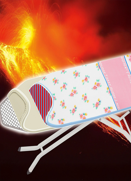 Bügelhilfen - Spezial-Bügelbrettbezug mit Gleitbeschichtung, in Farbe WEISS-ROSA Ansicht 1
