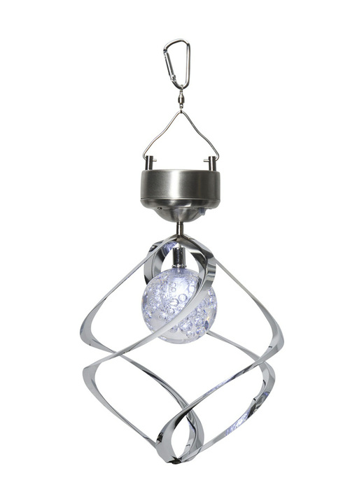 - Solar-LED-Mobile aus rostfreiem Aluminium, in Farbe SILBER