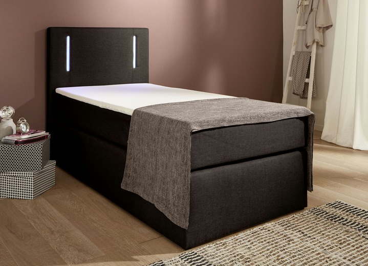 - Boxspringbett mit LED-Beleuchtung, in Farbe ANTHRAZIT