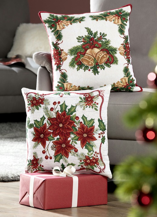 Weihnachtliche Dekorationen - Kissenbezug, 2er-Set, in Farbe BUNT