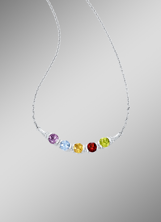 Halsketten - Halskette mit Edelsteine, in Farbe  Ansicht 1