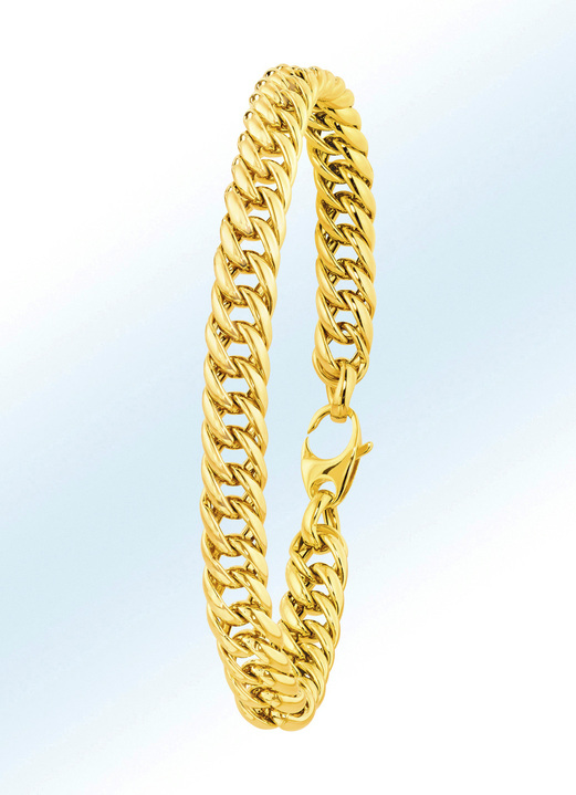 Halsketten - Halskette oder Armband in Panzerketten-Gliederung, in Farbe , in Ausführung Halskette, Länge 45 cm