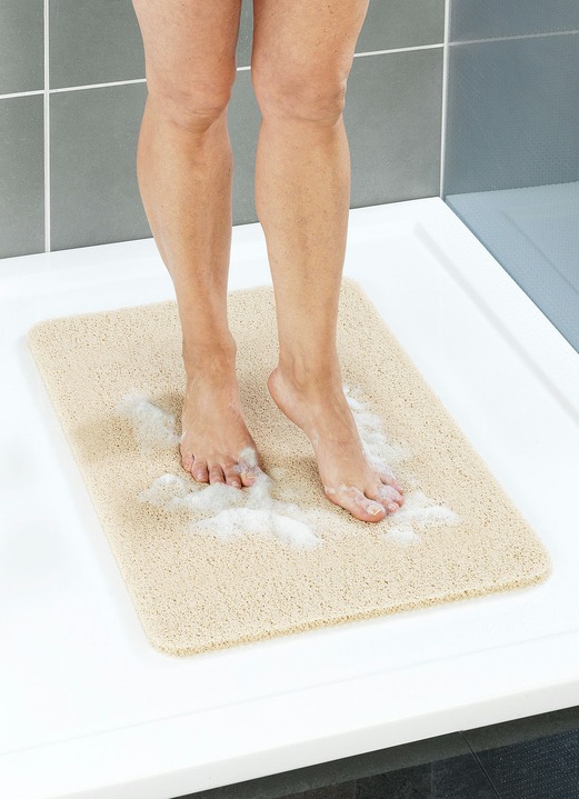 Badhilfen - Wellness Fussmatte: Füsse waschen – ohne Bücken, in Farbe BEIGE, in Ausführung Maße:ca. 40x60 cm Ansicht 1