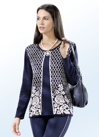 Pullover mit Baumwolle und in Doppel-Optik