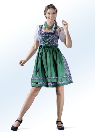 Dirndl mit Schürze und edler Bortenzier