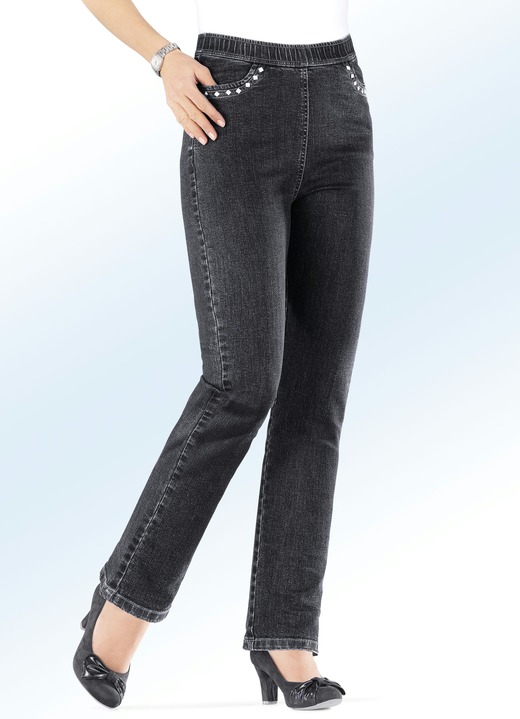 Jeans - Jeans in komfortabler Schlupfform Jeans - Jeans in komfortabler Schlupfform, in Größe 019 bis 058, in Farbe SCHWARZ
