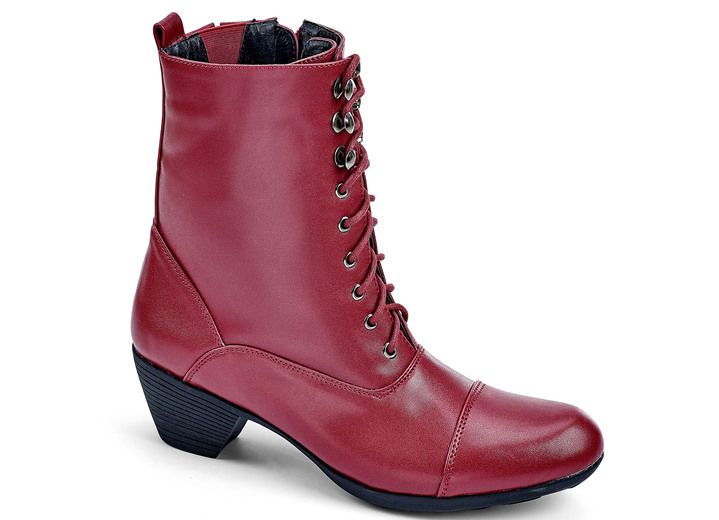- Schnür-Stiefelette mit Warmfutter, in Größe 036 bis 042, in Farbe ROT