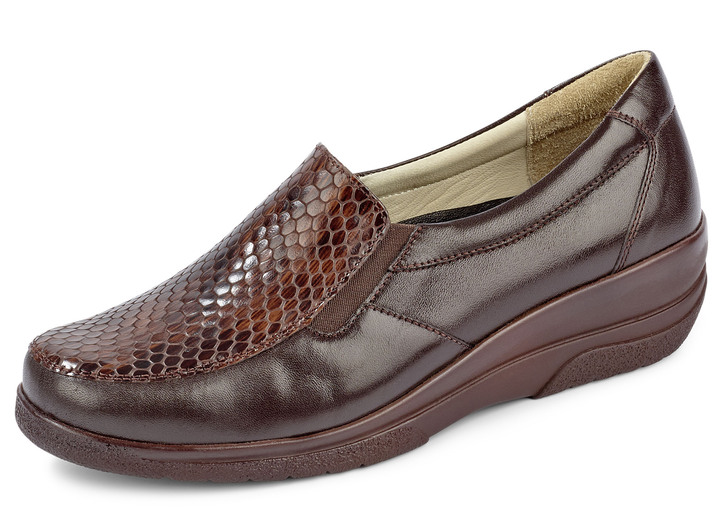 - Gemini Slipper mit exotischer Reptilprägung, in Größe 036 bis 042, in Farbe BRAUN Ansicht 1