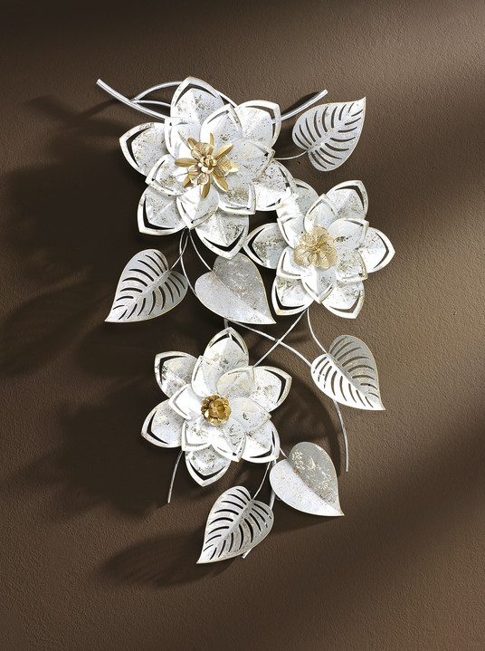 Metall-Wandbilder - Wanddekoration aus Metall, in Farbe WEISS-SILBER