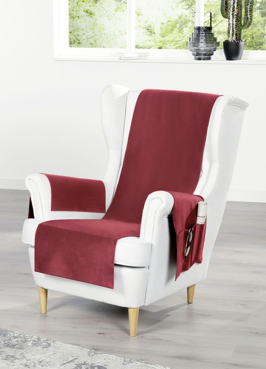 - Tierfreundliche Schutzdecken für Sessel und Sofa, in Größe 100 (Auflage, 50x 90 cm) bis 865 (2 Armlehnenschoner, 38x 55 cm), in Farbe BORDEAUX