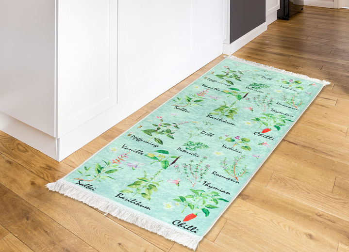 Modern - Strapazierfähige Küchenläufer und Teppiche, in Größe 101 (Brücke, 50/80 cm) bis 306 (Teppich, Ø 180 cm), in Farbe MINT Ansicht 1