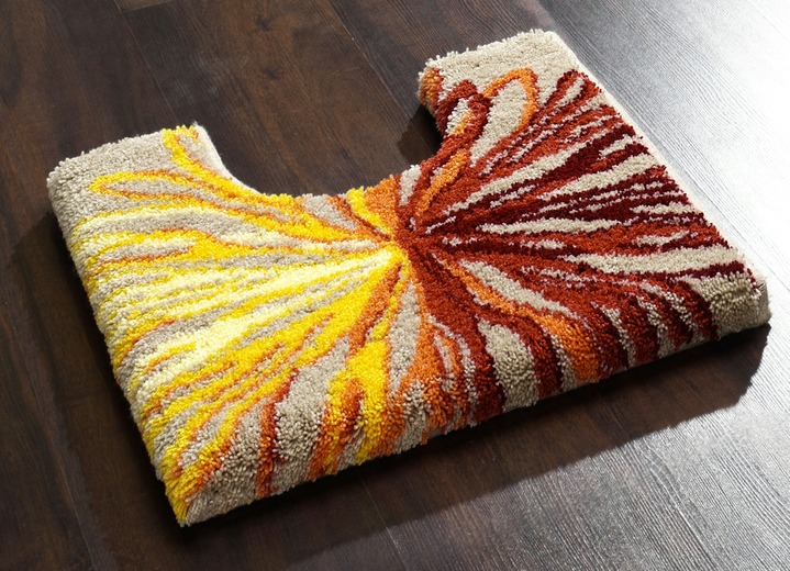 Badgarnituren - «Grund» Badgarnitur in verschiedenen Farben, in Größe 100 (Vorleger halbrund, 50/ 80 cm) bis 112 (WC-Deckelbezug, 47/ 50 cm), in Farbe TERRA Ansicht 1