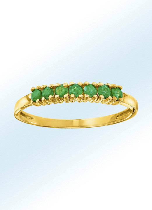Ringe - Damenring mit Smaragd , in Größe 160 bis 220, in Farbe