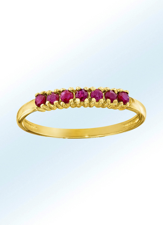 Ringe - Damenring mit echten Rubinen, in Größe 160 bis 220, in Farbe
