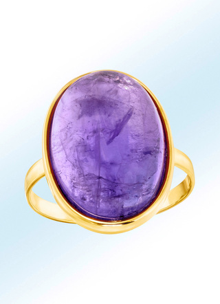 Damenring mit echt Amethyst-Cabochon